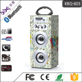 BBQ KBQ-603 Audio Musik Mini Portable Holz 10W Karaoke Bluetooth Lautsprecher vs 2 Mikrofone &amp; TF / USB / FM Radio